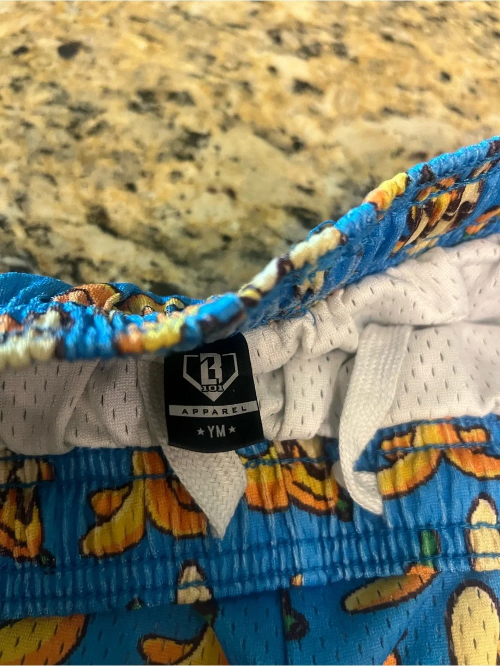 Bright Blue Banana Print Kids Shorts